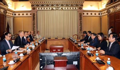 Quang cảnh buổi tiếp. Ảnh: Xuân Khu-TTXVN. Quang cảnh buổi tiếp. Ảnh: Xuân Khu-TTXVN.