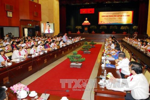 Quang cảnh buổi gặp gỡ. Ảnh: Mạnh Linh - TTXVN Quang cảnh buổi gặp gỡ. Ảnh: Mạnh Linh - TTXVN