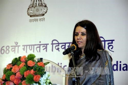 Bà Smita Pant, Tổng lãnh sự Ấn Độ phát biểu tại lễ kỷ niệm. Ảnh: Thế Anh – TTXVN