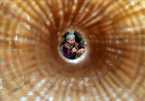 Nguyên liệu để làm ra những chiếc rọ, đó là nứa được chuyển từ trên rừng về. Ảnh: Phạm Kiên – TTXVN Kỹ thuật đan không chỉ cần sự khéo léo, tỉ mỉ để tạo ra những sản phẩm tinh tế, bền chặt mà còn cần sự kiên nhẫn, chăm chỉ và tình yêu nghề của người đan. Ảnh: Phạm Kiên – TTXVN Bà Đào Thanh Miên gắn bó với nghề đan đó từ khi còn rất nhỏ và đến giờ bà vẫn làm đều đặn hàng ngày. Ảnh: Phạm Kiên – TTXVN Hàng ngày, trong làng, già trẻ nhộn nhịp phơi nan, đan đó, tạo thành bức tranh đặc sắc làng nghề nông thôn. Ảnh: Phạm Kiên – TTXVN Sau khi hoàn thành, những chiếc đó được mang đi tiêu thụ ở các vùng chiêm trũng các huyện Tiên Lữ, Ân Thi, Phù Cừ của tỉnh Hưng Yên và các tỉnh thành Bắc Ninh, Hải Dương, Hải Phòng… để người nông dân đi đồng đặt bắt cua, cá, lươn. Ảnh: Phạm Kiên – TTXVN Một góc nhìn đan đó từ trên cao tạo nên bức tranh đặc sắc làng nghề nông thôn. Ảnh: Phạm Kiên – TTXVN Khung cảnh làng quê với những nghệ nhân đan đó bên ngôi nhà đậm chất Bắc Bộ thật bình yên. Ảnh: Phạm Kiên - TTXVN