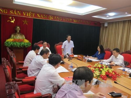 Trưởng ban Tuyên giáo Trung ương Võ Văn Thưởng phát biểu tại buổi làm việc với Ban Thường vụ Tỉnh ủy Hòa Bình