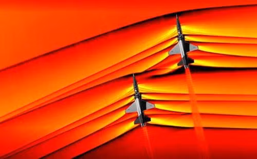 Máy bay bay qua hàng rào âm thanh ở vận tốc 1.225km/h