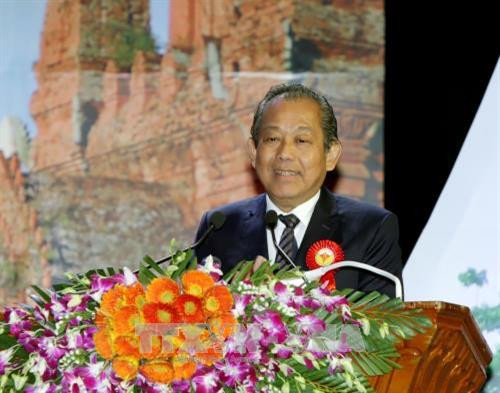 Ủy viên Bộ Chính trị, Phó Thủ tướng Thường trực Chính phủ Trương Hoà Bình phát biểu tại buổi lễ. Ảnh TTXVN