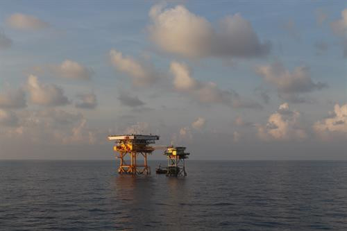 Sáng sớm ở nhà giàn DK 1/12. Ảnh: Mai Hưng- TTXVN