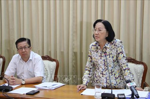 Bà Trương Thị Ánh, Phó Chủ tịch Hội đồng nhân dân Thành phố Hồ Chí Minh phát biểu tại buổi làm việc. Ảnh: Xuân Dự - TTXVN Bà Trương Thị Ánh, Phó Chủ tịch Hội đồng nhân dân Thành phố Hồ Chí Minh phát biểu tại buổi làm việc. Ảnh: Xuân Dự - TTXVN