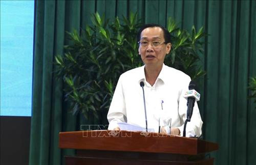 Phó Chủ tịch Thường trực UBND Thành phố Hồ Chí Minh Lê Thanh Liêm phát biểu tại hội nghị. Ảnh: Trần Xuân Tình - TTXVN