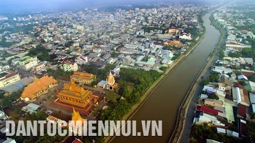 Một góc thành phố Trà Vinh (tỉnh Trà Vinh) hôm nay. Ảnh: An Hiếu - DTMN