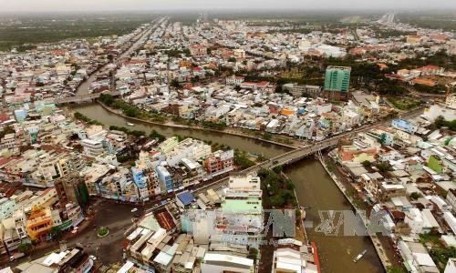 Thành phố Cà Mau hôm nay nhìn từ trên cao. Ảnh: An Hiếu – TTXVN