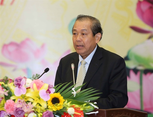 Đồng chí Trương Hòa Bình, Ủy viên Bộ Chính trị, Phó Thủ tướng Chính phủ phát biểu. Ảnh: Phương Hoa - TTXVN