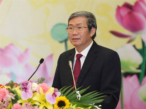 Đồng chí Đinh Thế Huynh, Ủy viên Bộ Chính trị, Thường trực Ban Bí thư phát biểu. Ảnh: Phương Hoa – TTXVN