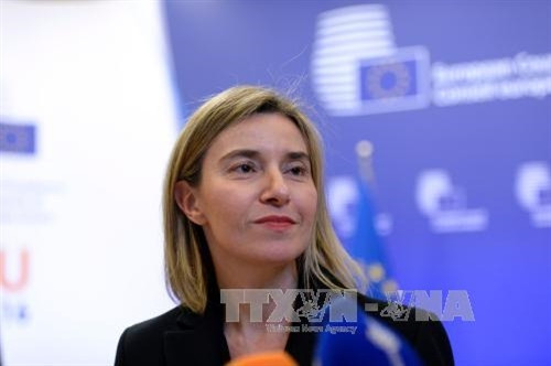 Đại diện cấp cao của EU về chính sách an ninh và đối ngoại Federica Mogherini (ảnh) cho biết sự trợ giúp trên của EU cho phép thực hiện những bước đi rõ ràng nhằm cải thiện đời sống của người dân Palestine, song cũng kêu gọi các tổ chức của PA "minh bạch, có trách nhiệm hơn". Ảnh: AFP/TTXVN