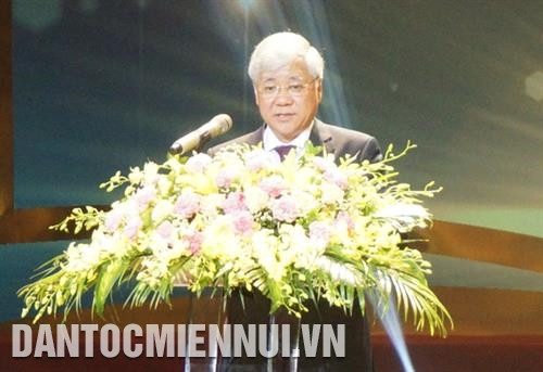 Bộ trưởng, Chủ nhiệm Ủy ban Dân tộc Đỗ Văn Chiến phát biểu tại buổi lễ. Ảnh: Hoàng Hải