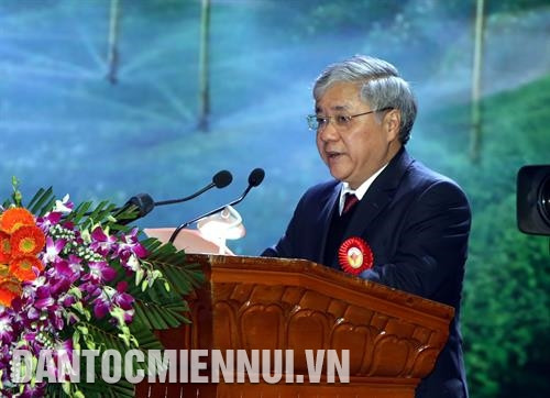 Bộ trưởng, Chủ nhiệm Ủy ban Dân tộc Đỗ Văn Chiến phát biểu tại buổi lễ