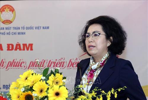 Bà Tô Thị Bích Châu, Chủ tịch Ủy ban Mặt trận Tổ quốc Việt Nam TP Hồ Chí Minh.