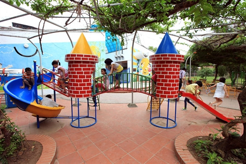 Khu vui chơi dành cho các em nhỏ tại Làng trẻ em SOS Hà Nội.