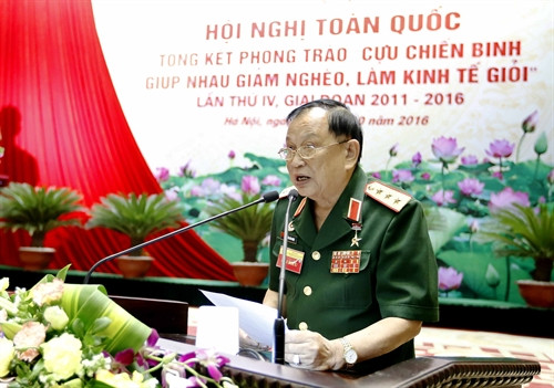 Thượng tướng Nguyễn Văn Được, Chủ tịch Hội Cựu chiến binh Việt Nam phát biểu khai mạc hội nghị. Ảnh: An Đăng – TTXVN