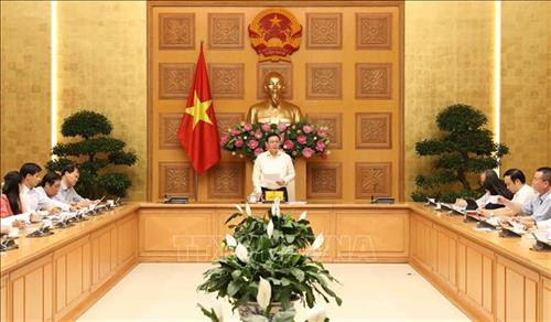 Phó Thủ tướng Vương Đình Huệ, Trưởng Ban Chỉ đạo điều hành giá chủ trì cuộc họp. Ảnh: Văn Điệp - TTXVN