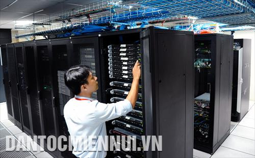 Hệ thống dữ liệu thông tin mạng tại Công viên phần mềm Quang Trung, Quận 12, thành phố Hồ Chí Minh. Ảnh: An Hiếu