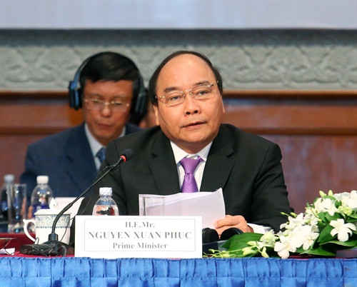 Thủ tướng Nguyễn Xuân Phúc phát biểu tại diễn đàn. Ảnh: Thống Nhất-TTXVN