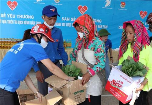 Đoàn viên, thanh niên và cán bộ nhân viên VNPT Lai Châu lựa chọn lấy những mặt hàng, nhu yếu phẩm giúp đồng bào tại các "Gian hàng 0 đồng". Ảnh: Quý Trung – TTXVN Đoàn viên, thanh niên và cán bộ nhân viên VNPT Lai Châu lựa chọn lấy những mặt hàng, nhu yếu phẩm giúp đồng bào tại các "Gian hàng 0 đồng". Ảnh: Quý Trung – TTXVN