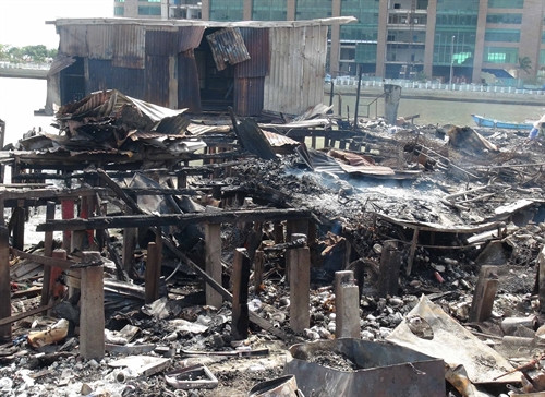 Hiện trường vụ hỏa hoạn. Ảnh: Nguyên Lý- TTXVN Hiện trường vụ hỏa hoạn. Ảnh: Nguyên Lý- TTXVN