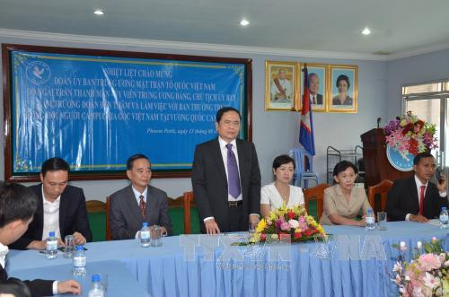 Chủ tịch Trần Thanh Mẫn phát biểu tại buổi làm việc của Đoàn với Tổng hội người Campuchia gốc Việt Nam. Ảnh: Phan Minh Hưng - P/v TTXVN tại Campuchia Chủ tịch Trần Thanh Mẫn phát biểu tại buổi làm việc của Đoàn với Tổng hội người Campuchia gốc Việt Nam. Ảnh: Phan Minh Hưng - P/v TTXVN tại Campuchia