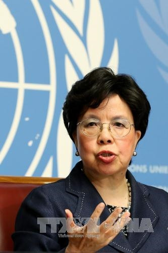 Ảnh (tư liệu): Tổng Giám đốc Tổ chức Y tế thế giới Magaret Chan trong cuộc họp báo tại Geneva (Thụy Sỹ) ngày 17/5. EPA/TTXVN Ảnh (tư liệu): Tổng Giám đốc Tổ chức Y tế thế giới Magaret Chan trong cuộc họp báo tại Geneva (Thụy Sỹ) ngày 17/5. EPA/TTXVN