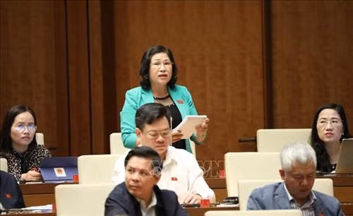 Sáng 1/11/2019, Quốc hội thảo luận ở hội trường về Đề án tổng thể phát triển kinh tế - xã hội vùng đồng bào dân tộc thiểu số và miền núi, vùng có điều kiện đặc biệt khó khăn. Trong ảnh: Đại biểu Quốc hội tỉnh Bắc Kạn Phương Thị Thanh phát biểu. Ảnh: Văn Điệp – TTXVN