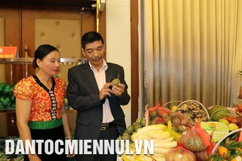 Cán bộ HTX Chanh leo Mộc Châu giới thiệu về sản phẩm chanh leo