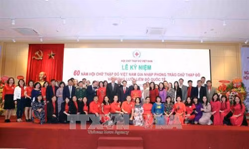 Phó Thủ tướng Vũ Đức Đam với các đại biểu tham dự lễ kỷ niệm. Ảnh: Quý Trung – TTXVN