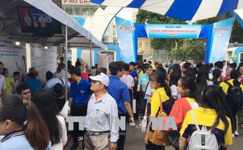 Đông đảo sinh viên, học sinh trên địa bàn Thành phố Hồ Chí Minh tham dự Ngày hội. Ảnh: Thu Hoài - TTXVN