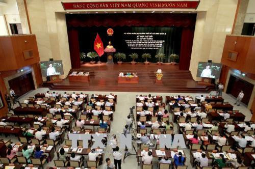 Sáng 15/3/2018, Hội đồng Nhân dân Thành phố Hồ Chí Minh đã tổ chức Kỳ họp thứ 7 (Kỳ họp bất thường), xem xét và quyết định các nội dung quan trọng nhằm phát huy tối đa cơ chế, chính sách theo Nghị quyết 54 của Quốc hội về thí điểm cơ chế, chính sách đặc thù phát triển Thành phố Hồ Chí Minh. Ảnh: Quang Nhựt - TTXVN