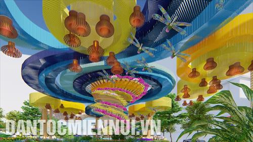 Phối cảnh "Bức tranh mùa xuân" của Đường hoa Nguyễn Huệ Tết Canh Tý 2020. Ảnh: BTC