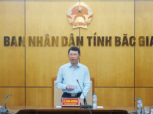 Ông Lê Ánh Dương, Phó Chủ tịch UBND tỉnh Bắc Giang phát biểu. Ảnh: Tùng Lâm - TTXVN