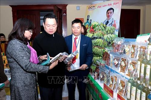 Khách tham quan gian hàng trưng bày sản phẩm OCOP - BK 2018. Ảnh: Vũ Hoàng Giang - TTXVN Khách tham quan gian hàng trưng bày sản phẩm OCOP - BK 2018. Ảnh: Vũ Hoàng Giang - TTXVN