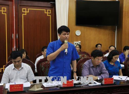 Các đại biểu đóng góp ý kiến tại hội nghị. Ảnh: Vũ Hoàng Giang – TTXVN Các đại biểu đóng góp ý kiến tại hội nghị. Ảnh: Vũ Hoàng Giang – TTXVN