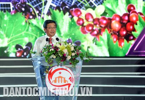 Ông Lưu Xuân Vĩnh, Chủ tịch UBND tỉnh Ninh Thuận phát biểu khai mạc Lễ hội nho và vang Ninh Thuận 2019
