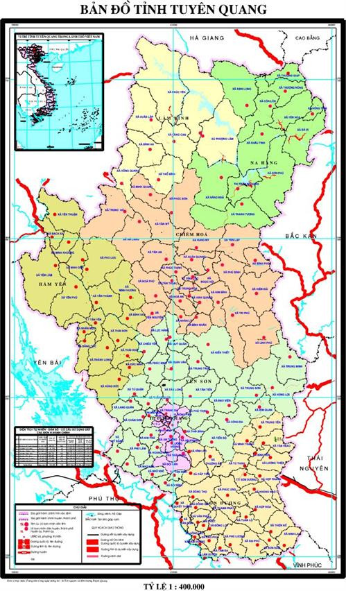 Bản đồ hành chính tỉnh Tuyên Quang