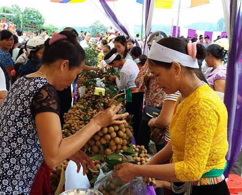 Sản phẩm nhãn Sơn Thủy hiện được tiêu thụ mạnh trên thị trường. Ảnh: Nhan Sinh- TTXVN
