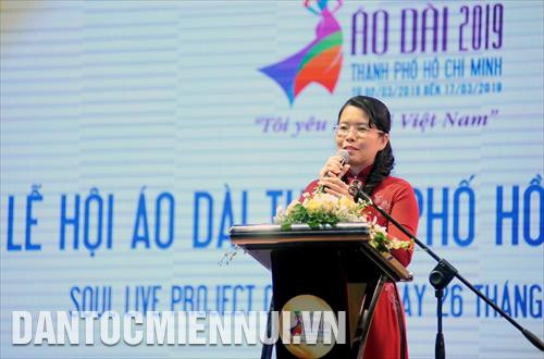 Phó Giám đốc Sở du lịch Thành phố Hồ Chí Minh Nguyễn Thị Ánh Hoa phát biểu tại Họp báo. Ảnh: An Hiếu