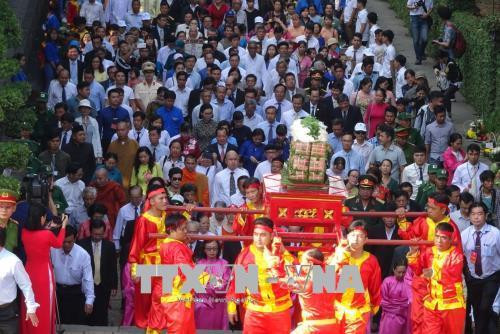 Nghi thức rước Lễ Giỗ tổ Hùng Vương năm 2018. Ảnh: Thế Anh-TTXVN Nghi thức rước Lễ Giỗ tổ Hùng Vương năm 2018. Ảnh: Thế Anh-TTXVN