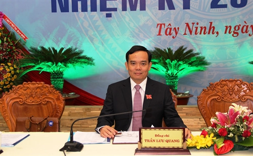 Đồng chí Trần Lưu Quang tái đắc cử Bí thư Tỉnh ủy Tây Ninh khóa X, nhiệm kỳ 2015-2020. Ảnh: Lê Đức Hoảnh - TTXVN