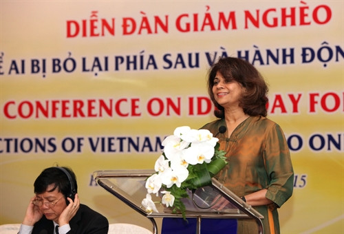 Bà Pratibha Mahta, Điều phối viên Liên hợp quốc tại Việt Nam phát biểu tại diễn đàn. Ảnh: Anh Tuấn- TTXVN Bà Pratibha Mahta, Điều phối viên Liên hợp quốc tại Việt Nam phát biểu tại diễn đàn. Ảnh: Anh Tuấn- TTXVN