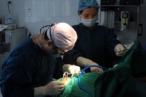 Phẫu thuật chỉnh hình cho bệnh nhi bị sứt môi, hở hàm ếch. Ảnh: Thái Thuần - TTXVN Phẫu thuật chỉnh hình cho bệnh nhi bị sứt môi, hở hàm ếch. Ảnh: Thái Thuần - TTXVN