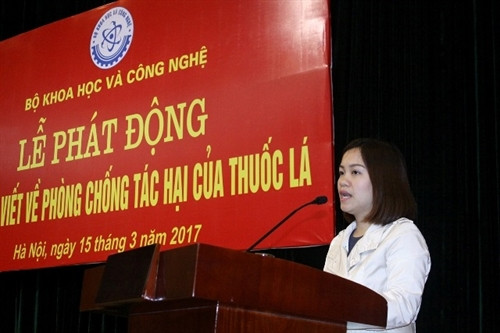 Bà Đỗ Thu Huyền phát biểu tại Lễ phát động cuộc thi. Ảnh: WEB Bộ KH&CN Bà Đỗ Thu Huyền phát biểu tại Lễ phát động cuộc thi. Ảnh: WEB Bộ KH&CN