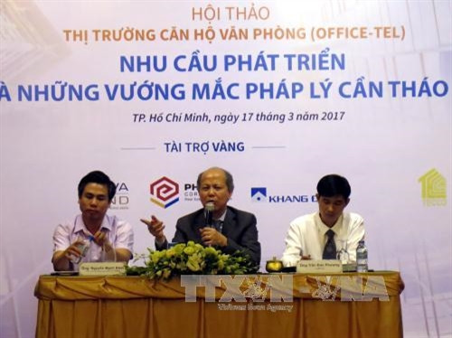 Ông Nguyễn Trần Nam, Chủ tịch Hiệp hội Bất động sản Việt Nam phát biểu tại hội thảo. Ảnh: Hòang Hải-TTXVN