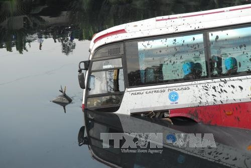 Hiện trường vụ tai nạn. Ảnh: Mạnh Linh-TTXVN