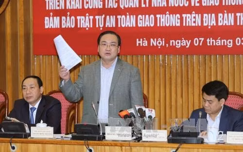 Bí thư Thành ủy Hà Nội Hoàng Trung Hải phát biểu tại hội nghị. Ảnh: An Đăng - TTXVN Bí thư Thành ủy Hà Nội Hoàng Trung Hải phát biểu tại hội nghị. Ảnh: An Đăng - TTXVN