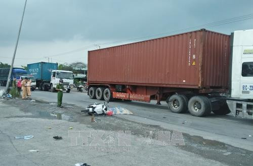 Hiện trường vụ tai nạn. Ảnh: Bùi Như Trường Giang - TTXVN