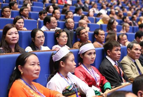 Các đại biểu đại diện các dân tộc trong cả nước tham dự đại hội. Ảnh: TTXVN Các đại biểu đại diện các dân tộc trong cả nước tham dự đại hội. Ảnh: TTXVN